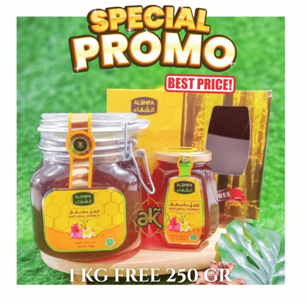 

PROMO MADU AL SHIFA 1 KG FREE 250 GR TERMURAH ORIGINAL MADU MURNI ASLI