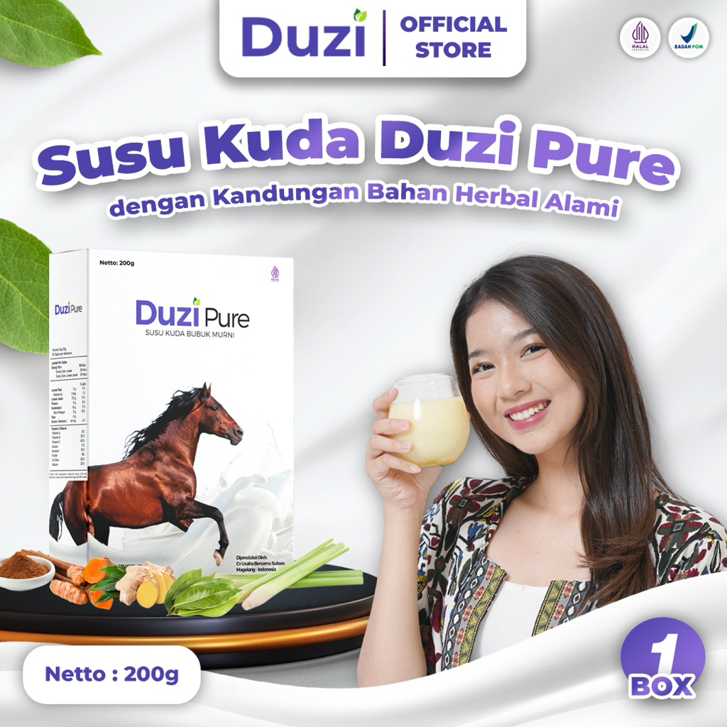 

Duzi Pure - Susu Kuda Lombok Bubuk Herbal Original 1 Box 200 Gram