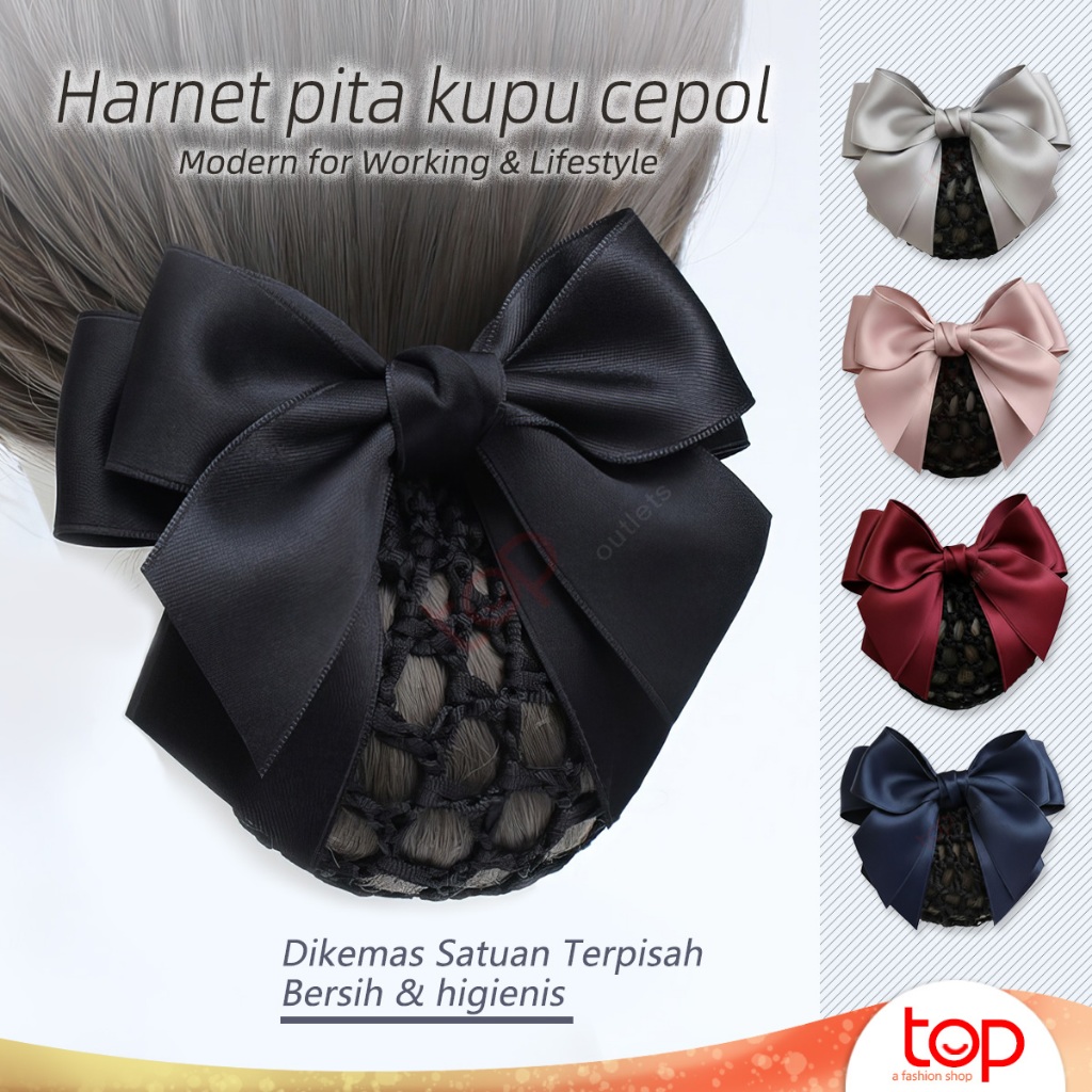 Harnet  Rambut Jepitan Cepol Pita Korea Mesh Jaring Sanggul Harnet Kerja Fashion Wanita