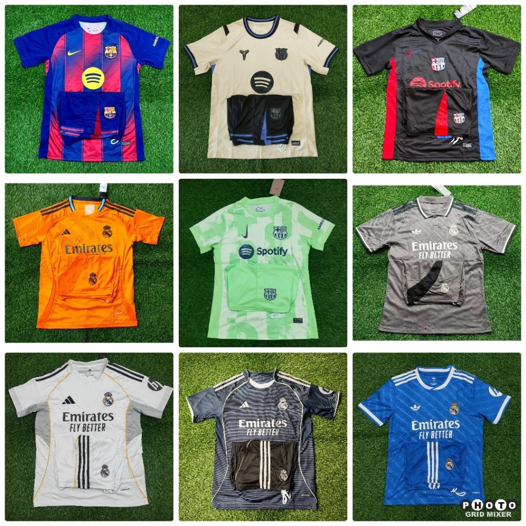 BRCA MADRID HOME AWAY 3RD 1 STEL CELANA JERSEY BAJU BOLA 2024/2025 2026 GRADE ORI JUMBO XXL 2XL XXXL