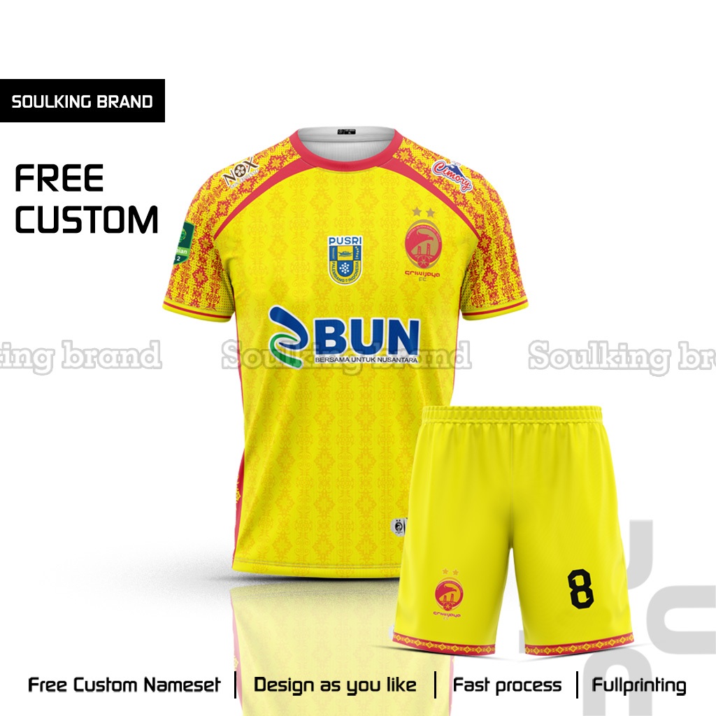 Baju Bola Sriwijaya Fc 2024 Home Away Liga 2 Indonesia Free Custom Nama Terbaru