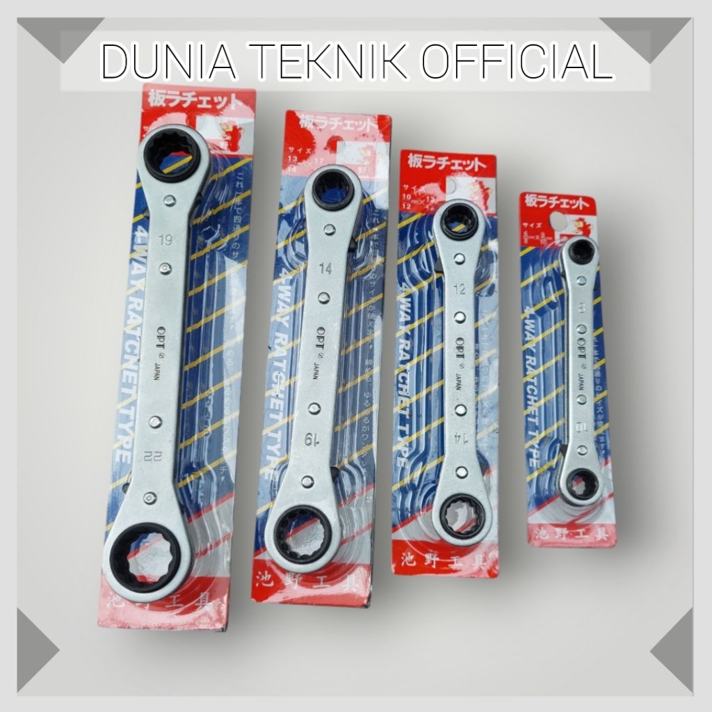OPT kunci rachet 10 - 12  - 13 -14 mm kunci ring pas 10 - 12 - 13 - 14 mm