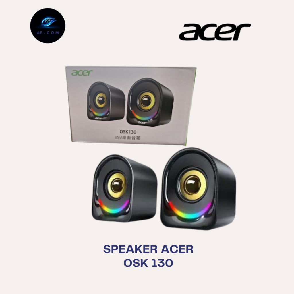 Speaker Acer PC Laptop OSK130 USB – Suara Jernih dengan Lampu RGB Stylish