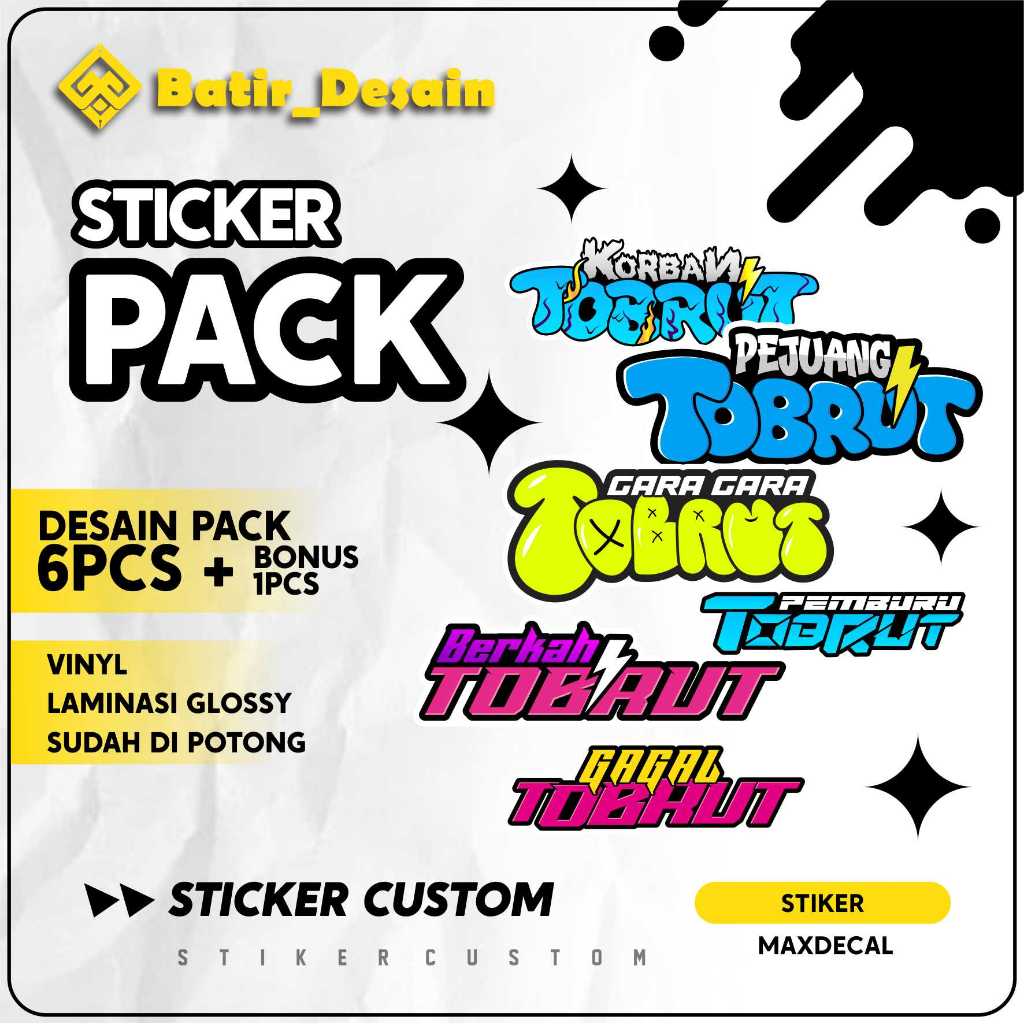 

(6Pcs) STIKER PACK KATA-KATA VIRAL TOBRUT - IP PROJECT