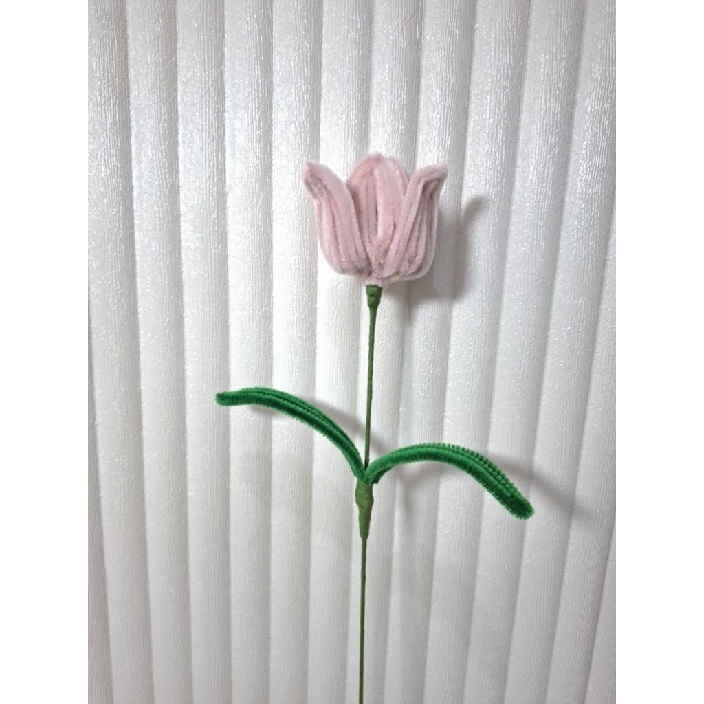 [kawat bulu] bunga tulip kawat bulu/tulip pink/bunga pipe cleaner/bunga tulip pink