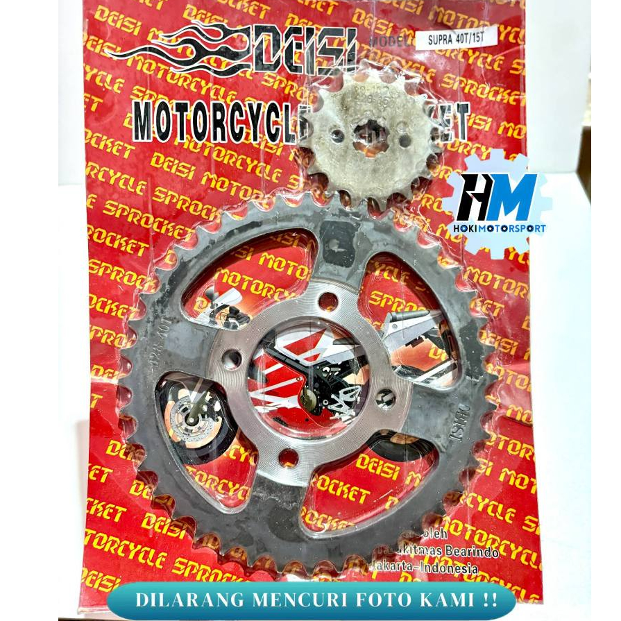 GEAR GIR DEPAN BELAKANG 15/40t 428 SUPRA X LAMA SUPRA FIT LAMA DEISI