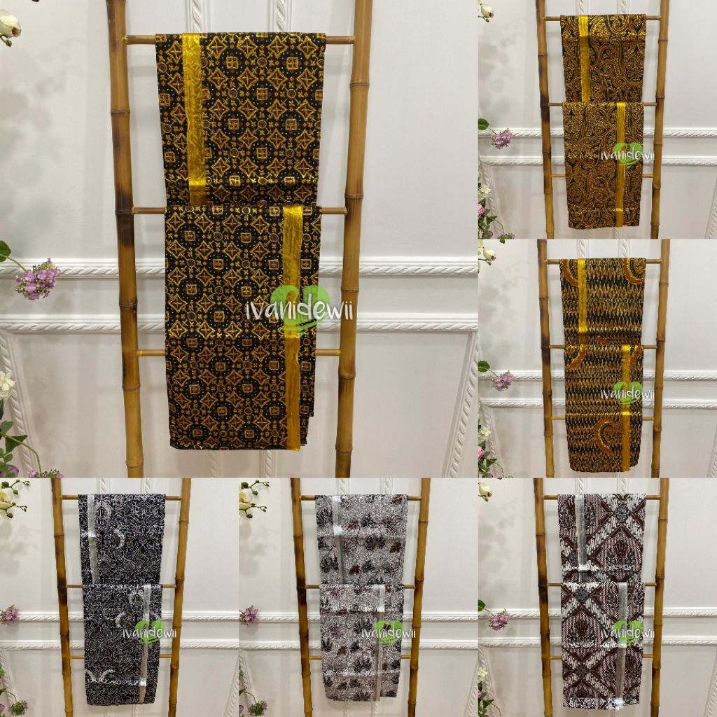 [Sepasang] Jarik Pengantin Prodo Lembaran + Blangkon Prodo | Motif Lengkap