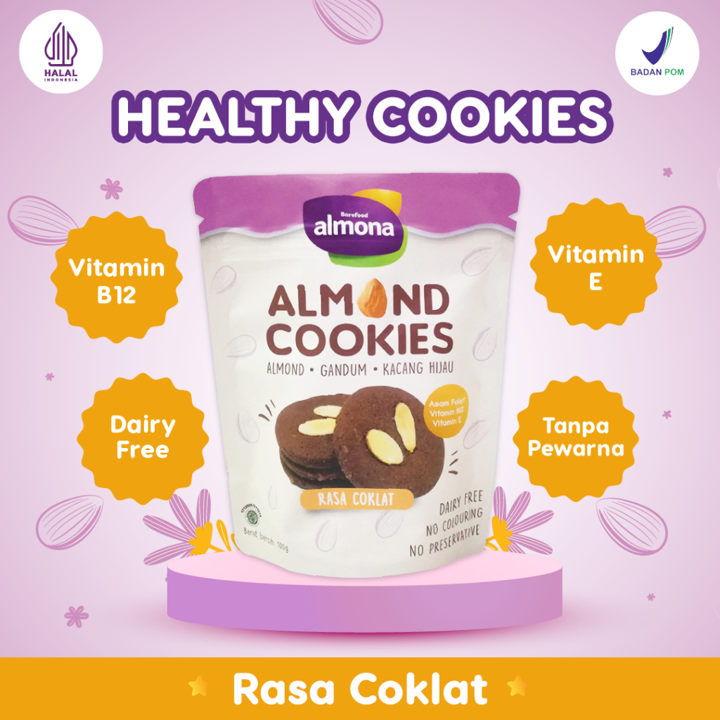 

FLASH SALE - Almona Almond Cookies - Snack Sehat - No Preservative - No Coloring