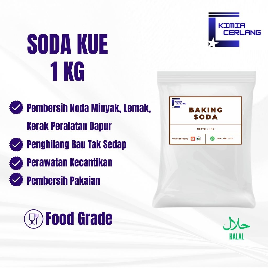 

Baking Soda / Soda Kue 1 Kg Food Grade Sodium Bicarbonate Pembersih Serbaguna