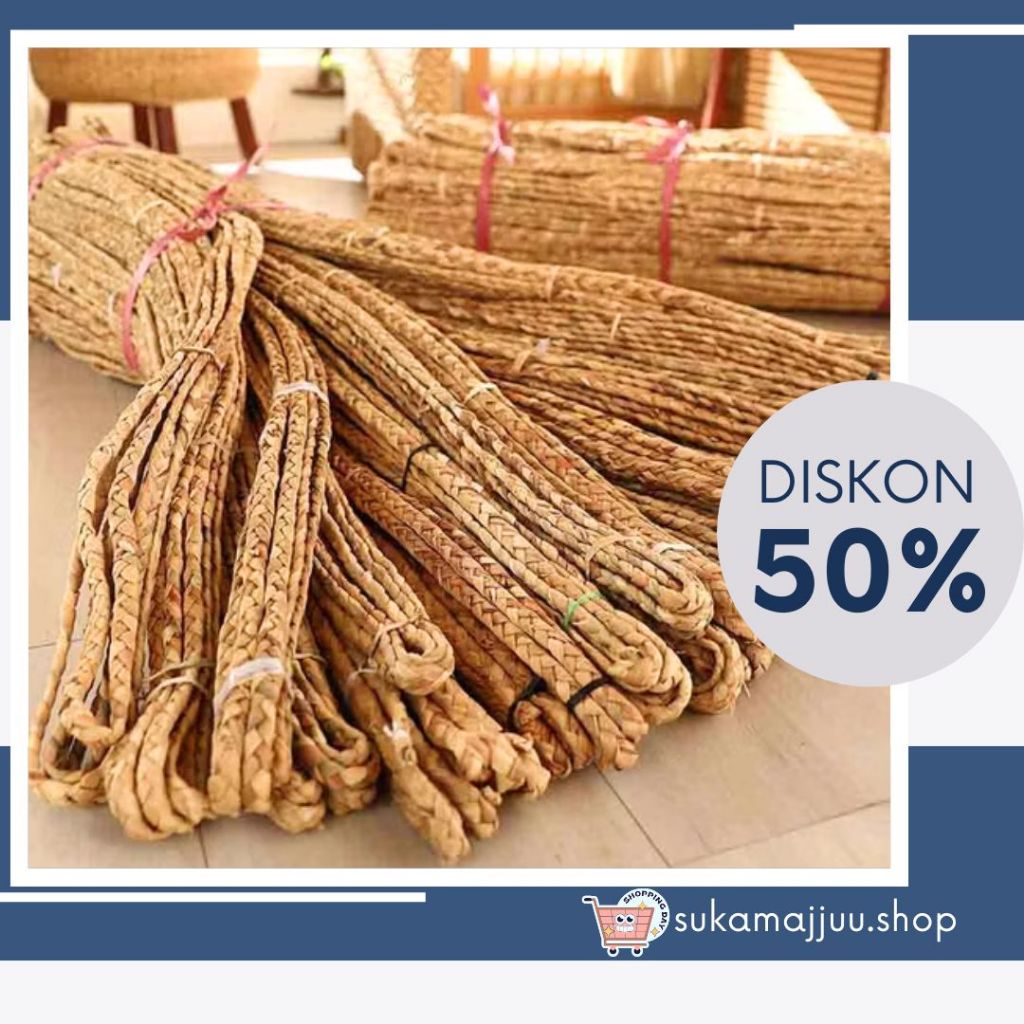 Produk Baru Tali Eceng Gondok 1Kg Anyaman Kepang | Bahan Anyaman DIY Tas Placemat Tikar