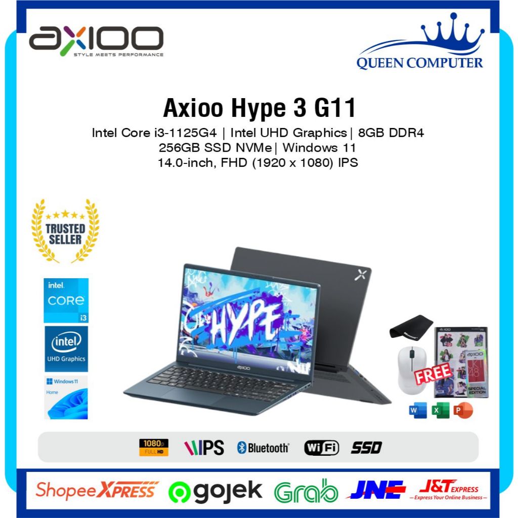 Laptop AXIOO HYPE 3 G11 Core i3 1125G4 16GB 512GB 14 Inch FHD IPS