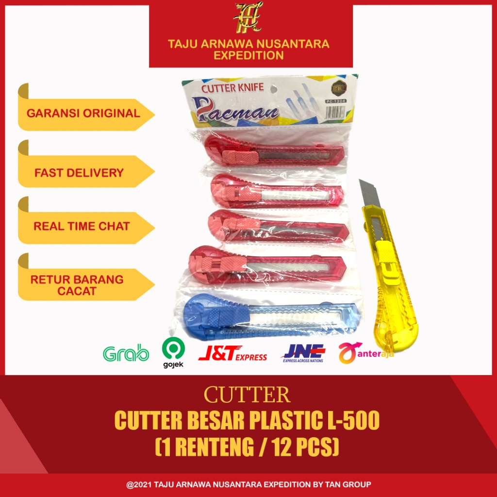 

(12 PCS 1 RENTENG) CUTTER BESAR PLASTIK RENTENG L500