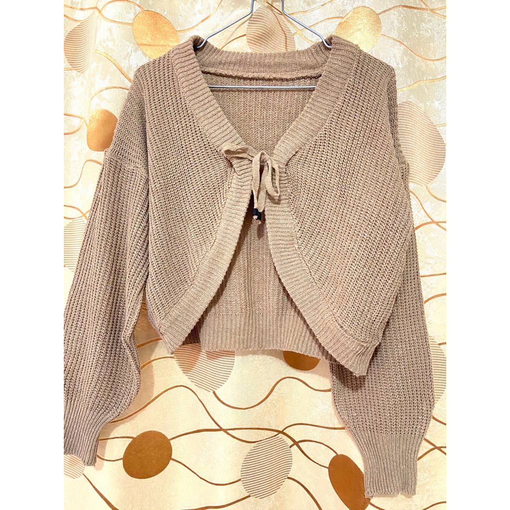 Sweater Tali depan Rajut Wanita