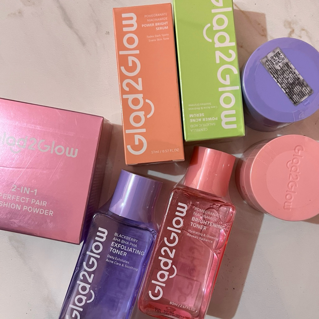 G2G GLAD2GLOW ALL PRODUCT MURAH (Cleanser Cuci Muka Face wash Toner Serum Moisturizer Pelembab Lip s