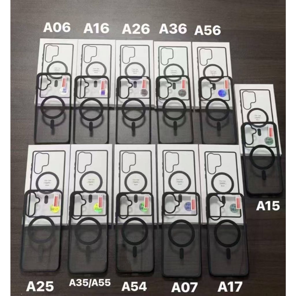 Case Magsafe LIST BLACK For SAMSUNG A05 A05S A23 A14 A24 A54 4G 5G Transparan Premium