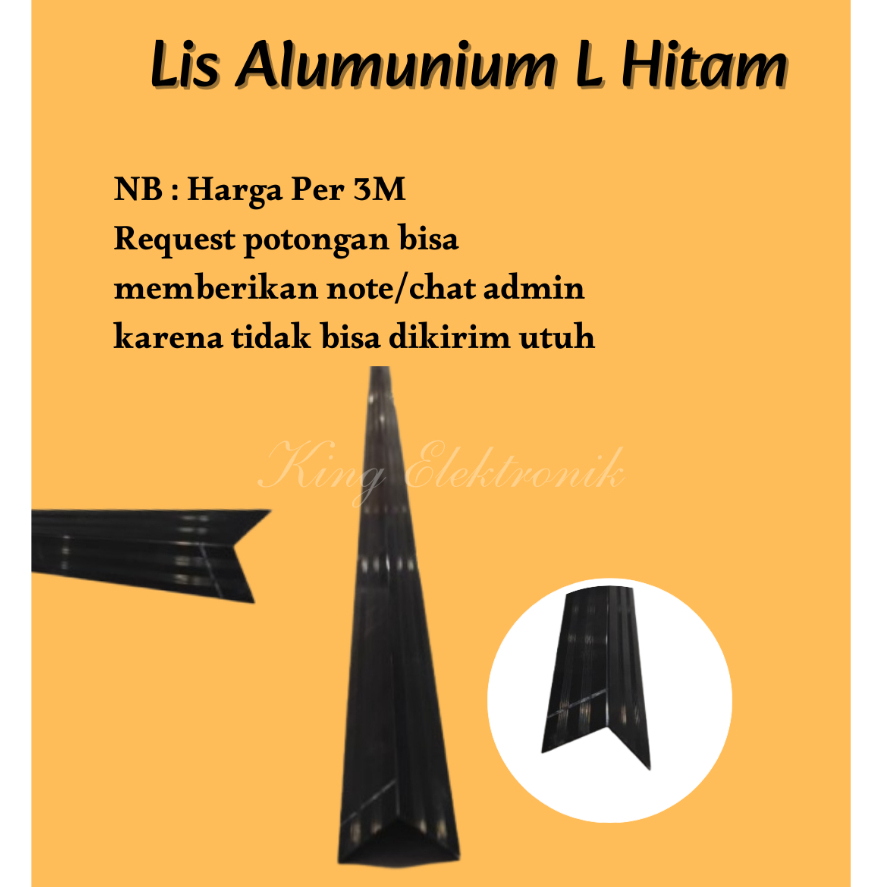 Lis Alumunium Hardcase L Hitam 3M