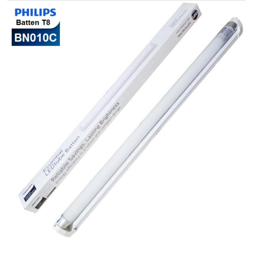Philips TL LED 8 Watt 16 Watt 60cm 120cm  Satu Set BN015C KAP Lampu Neon T8 Batten Ecofit Philips 8W