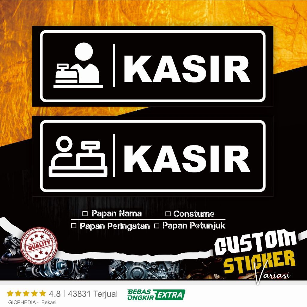 

Papan Tanda Kasir | Sticker| Papan Petunjuk | Hiasan Dinding | Dekorasi Dinding Cafe Toko Rumah Makan