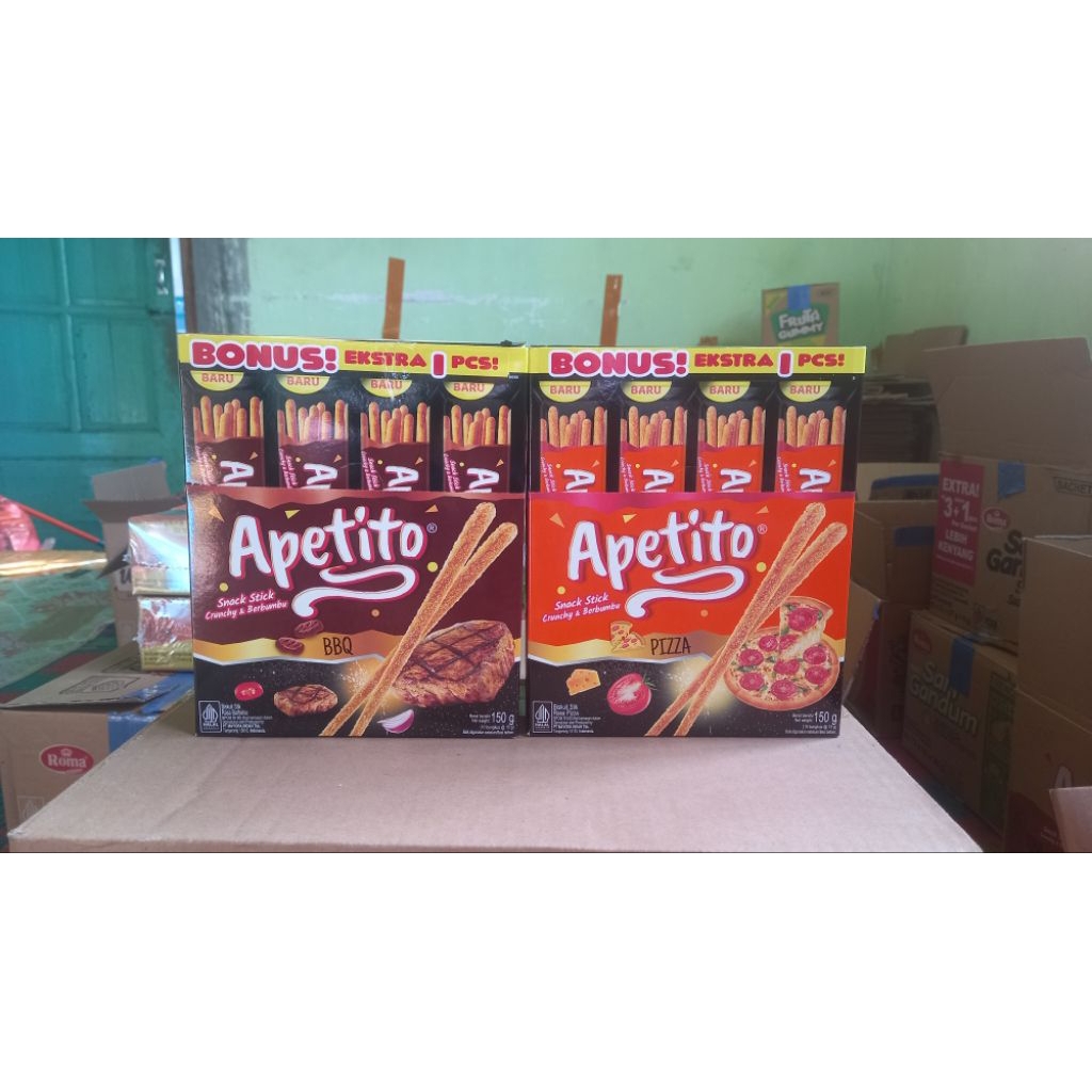 

Apetito rasa BBQ & PIZZA ( isi 10pcs + 1 pcs @15gram)