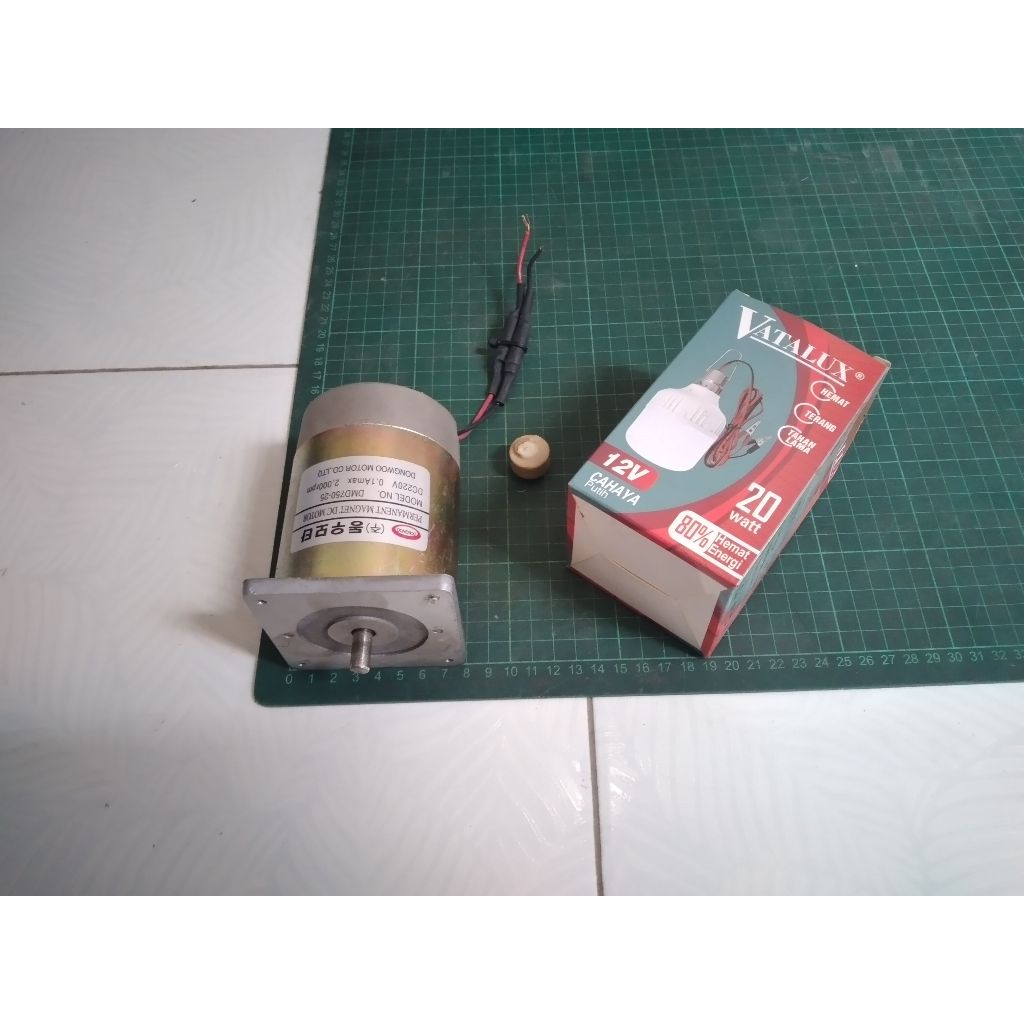 DC Motor Permanent Magnet DMD750-25 Mini Generator DIY Plus Lampu
