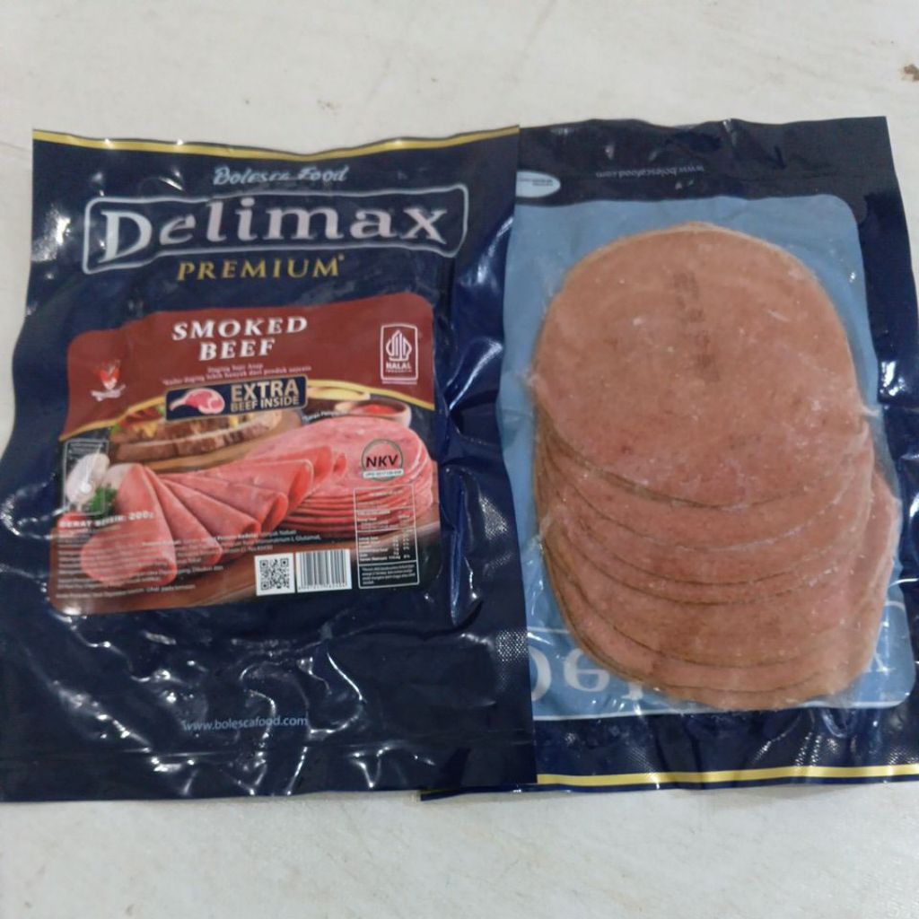 

Delimax Smoked Beef Premium 200gr ( isi 10)