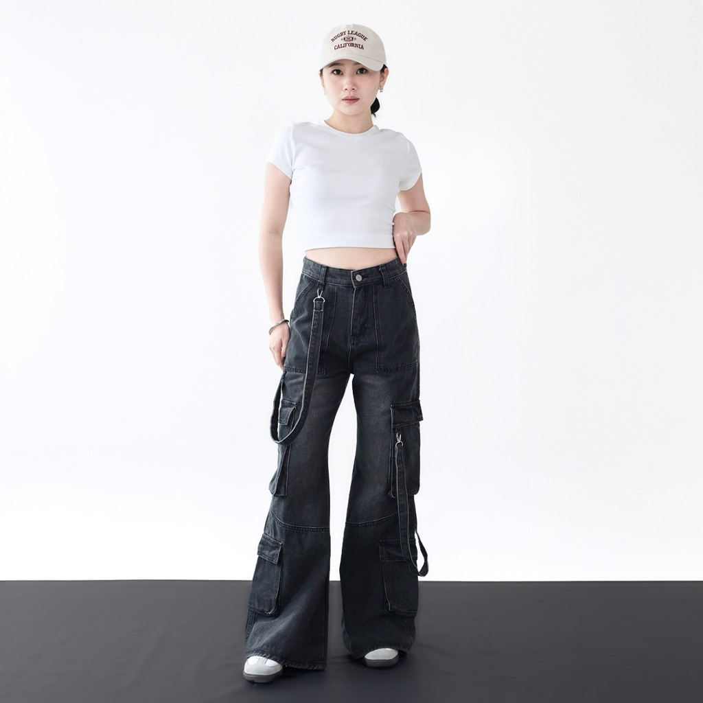[LUXE.DLABEL] - 296 JEANS  | Celana Panjang Highwaist Wanita Jeans Wanita Polos Ripped Jeans Highwai
