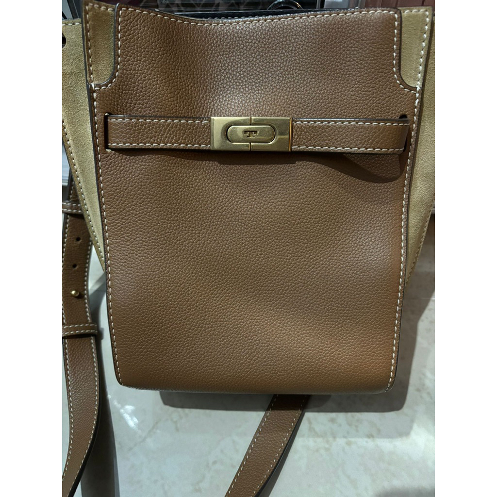 Tory burch (TB) Lee Radziwill brown double bucket bag
