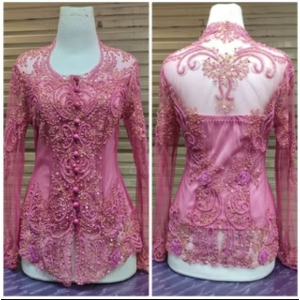 (KEBAYA+LONGTORSO )KEBAYA PESTA LENGAN PANJANG//KEBAYA PAYET HITAM//KEBAYA PAYET KRAH SUNDA