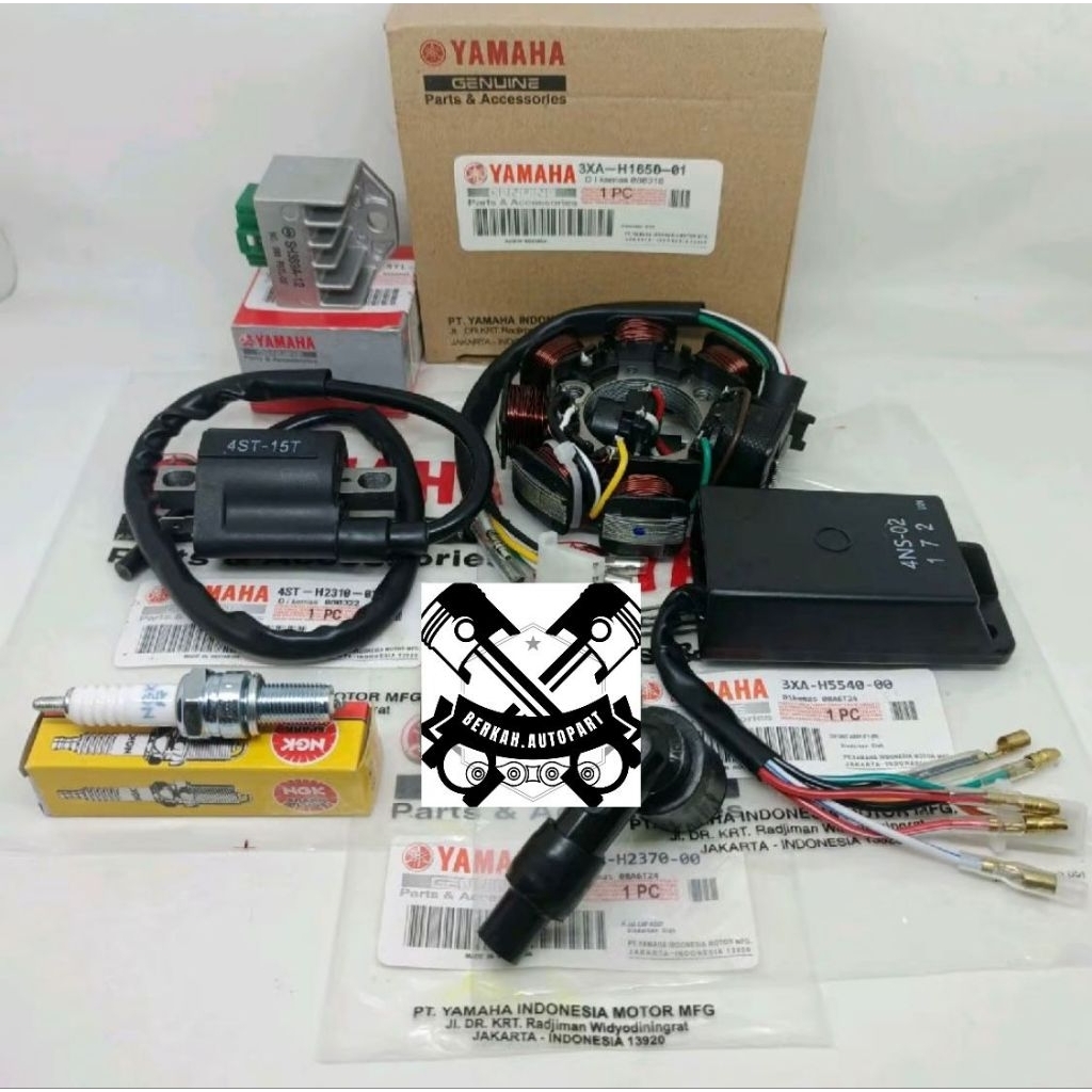 Paket Komplit 6Item Pengapian Spull+Cdi+Coil+Kiprok+Tutup Busi+Busi  Yamaha F1ZR Force One Foswan Be