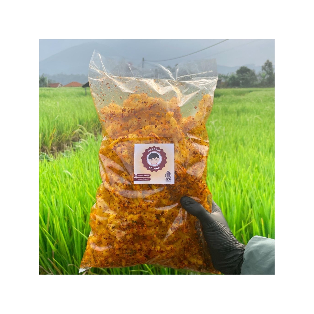 

seblak kerupuk mie bumbu kacang pedas daun jeruk+kacang kemasan 500gr