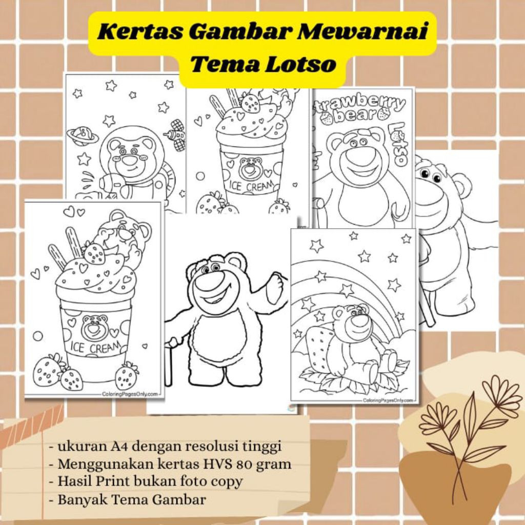 

20 LEMBAR KERTAS GAMBAR MEWARNAI TEMA LOTSO ( READY LANGSUNG KIRIM )