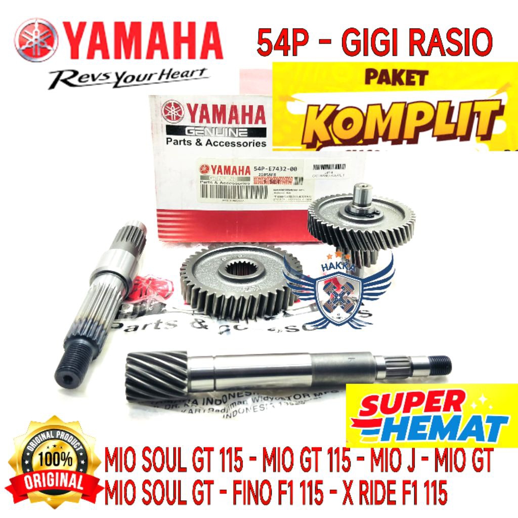 54P GIGI RASIO KOMPLIT YAMAHA MIO J, GIGI RASIO MIO GT, GIGI RASIO MIO SOUL GT 115, GIGI RASIO FINO 