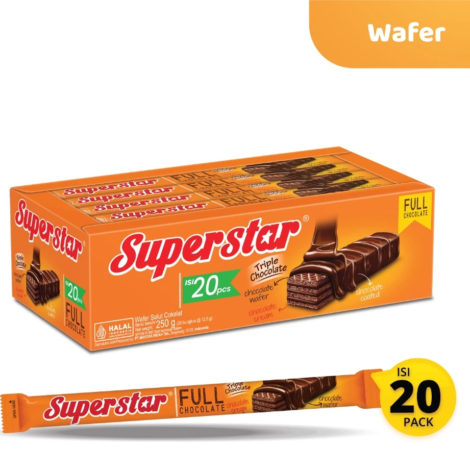 

Superstar Wafer Full Chocolate Box isi 20 Pcs