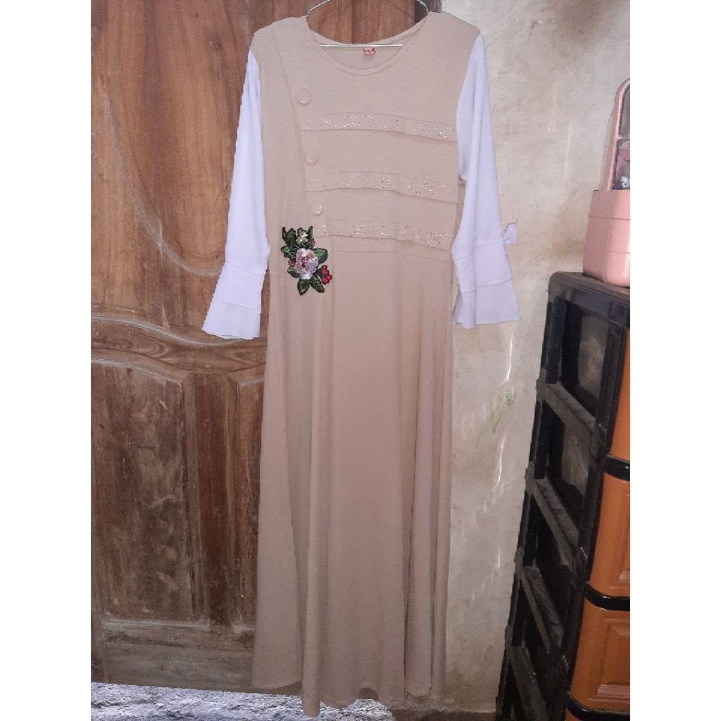 ♡Preloved♡ Gamis warna cream putih | Gamis remaja | Gamis kekinian