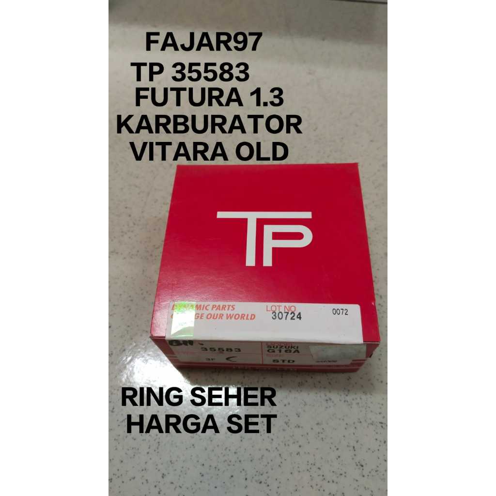 Piston seher/ring piston ring seher suzuki FUTURA 1.3/1.6 KARBURATOR/VITARA OLD/NEW ESCUDO 1.6/BALEN