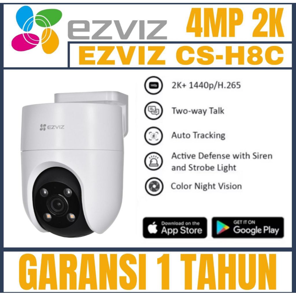 EZVIZ H8C 2K 4MP PTZ AUDIO 2 ARAH/ IP KAMERA EZVIZ 4MP OUTDOOR PTZ