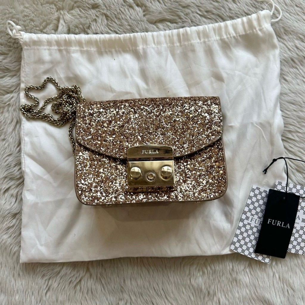Furla Mini Metropolis Gold Glitter