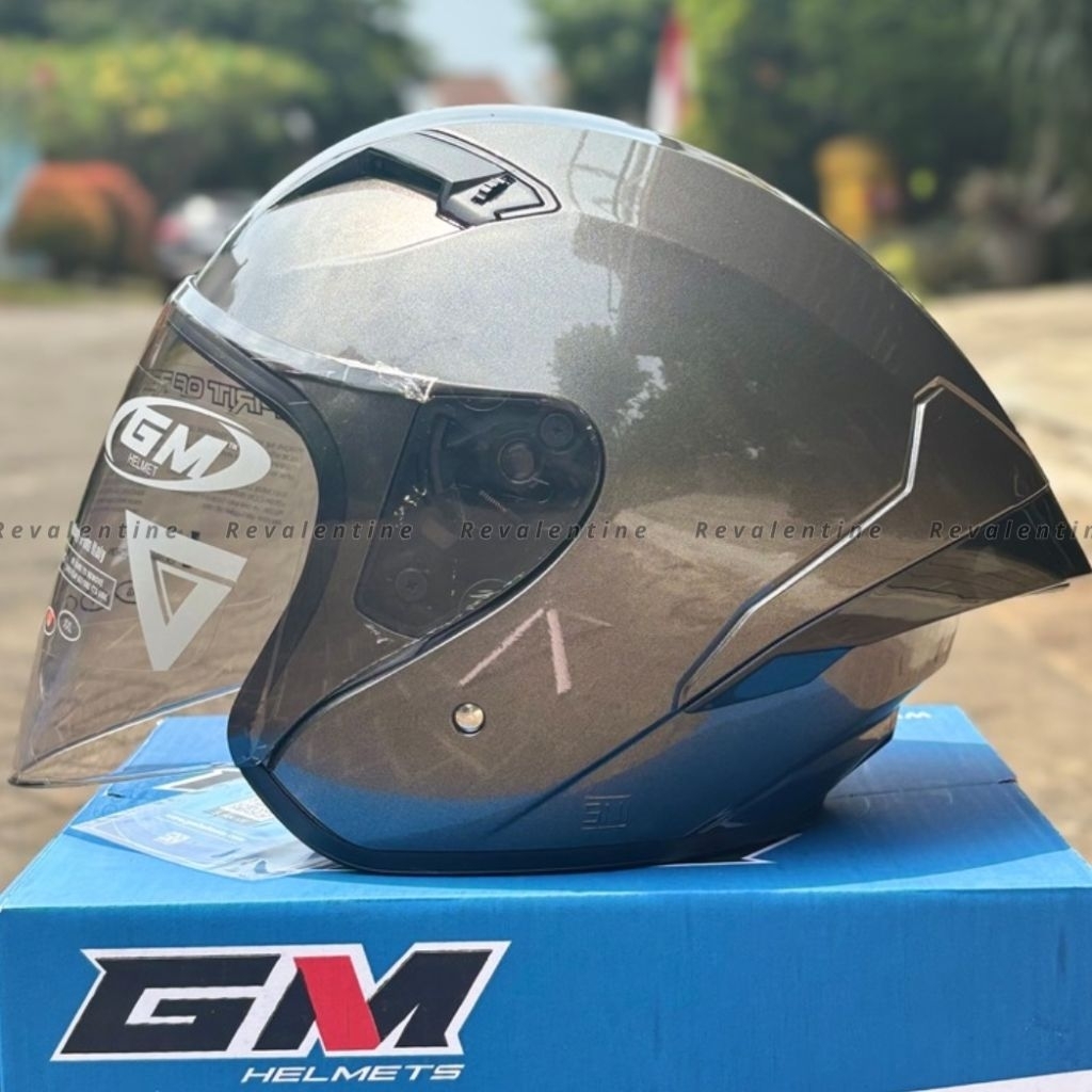 GM G2 SOLID GUNMETALIK ORIGINAL | HELM MOTOR HALF FACE GM GII GUNMET ORI SNI