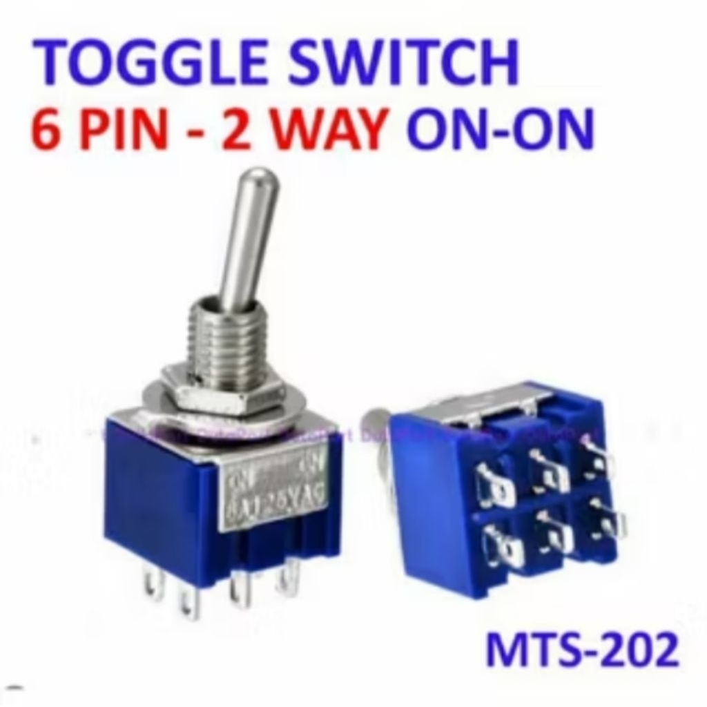 SAKLAR TOGEL MINI 6A 125V AC DC 6PIN/3PIN ON-ON