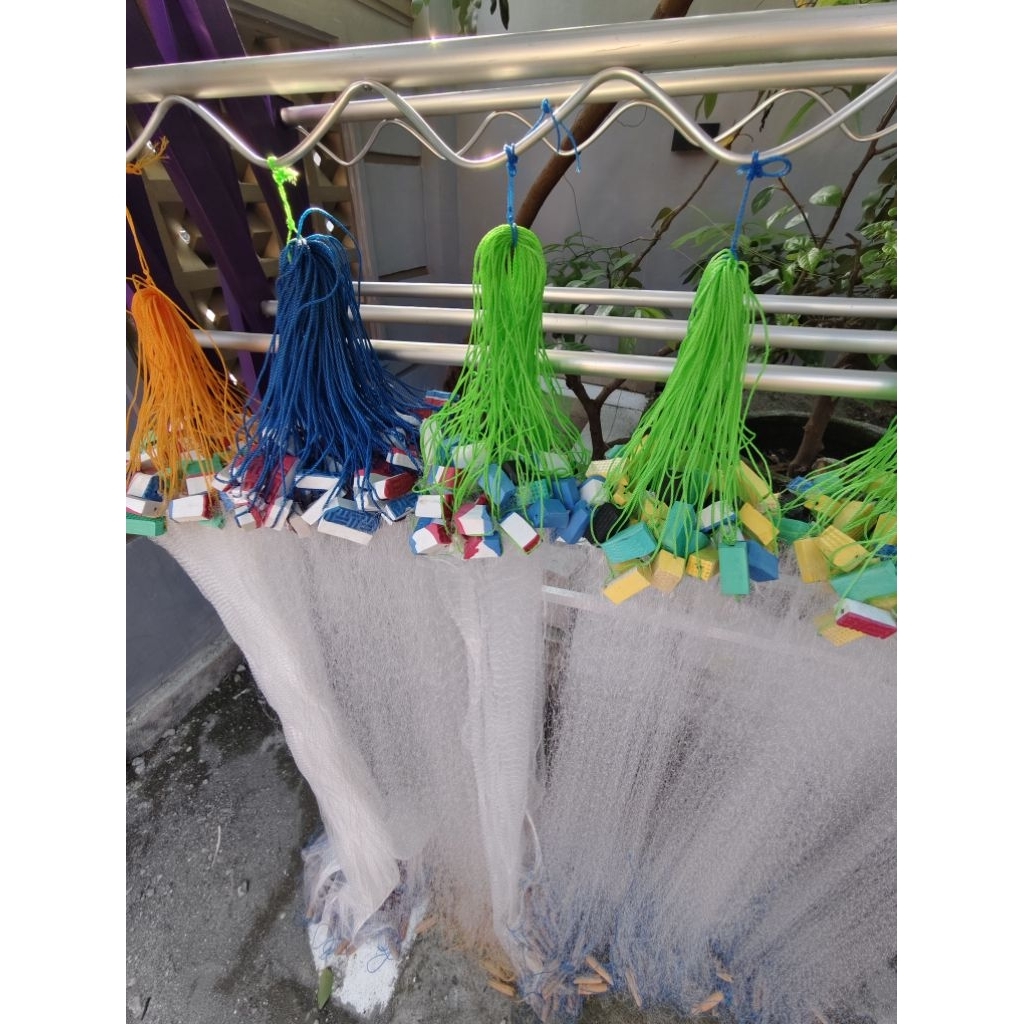 PROMO jaring ikan/pukat ikan siap pakai 2inc/2 jari longgar panjang 25meter