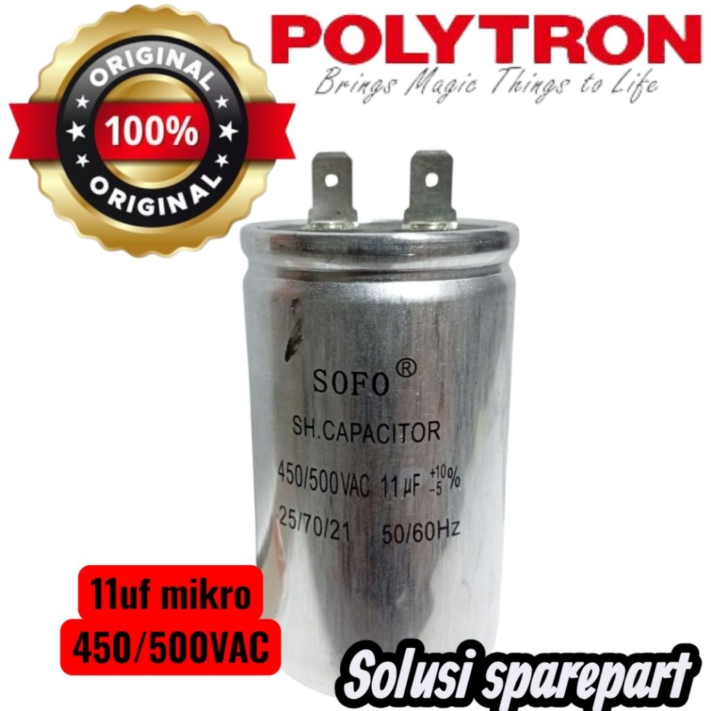 Original Kapasitor Mesin cuci 1 Tabung Polytron Original sofo