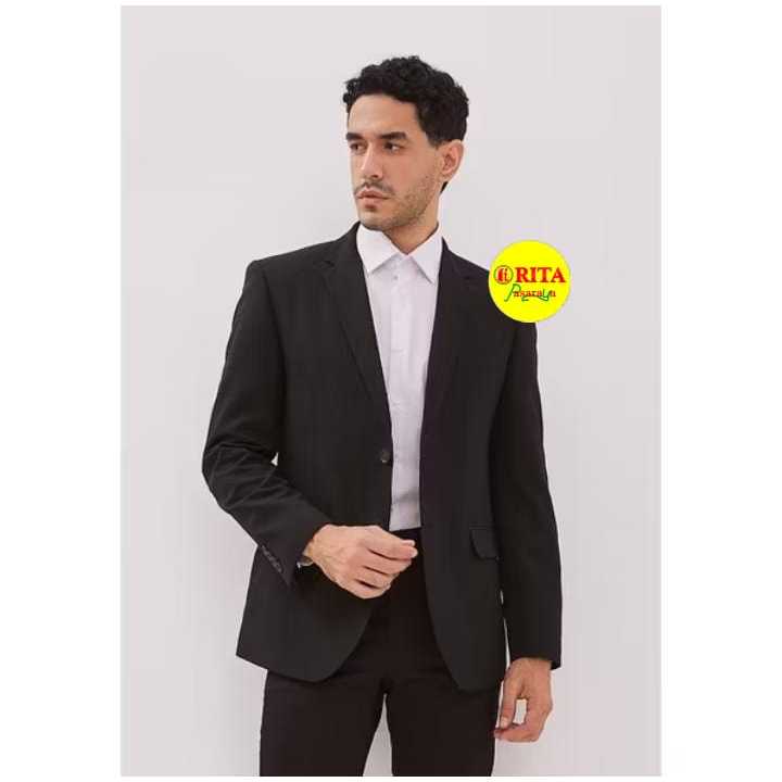 Jas Hitam Formal Alisan Pria Dewasa - RITA