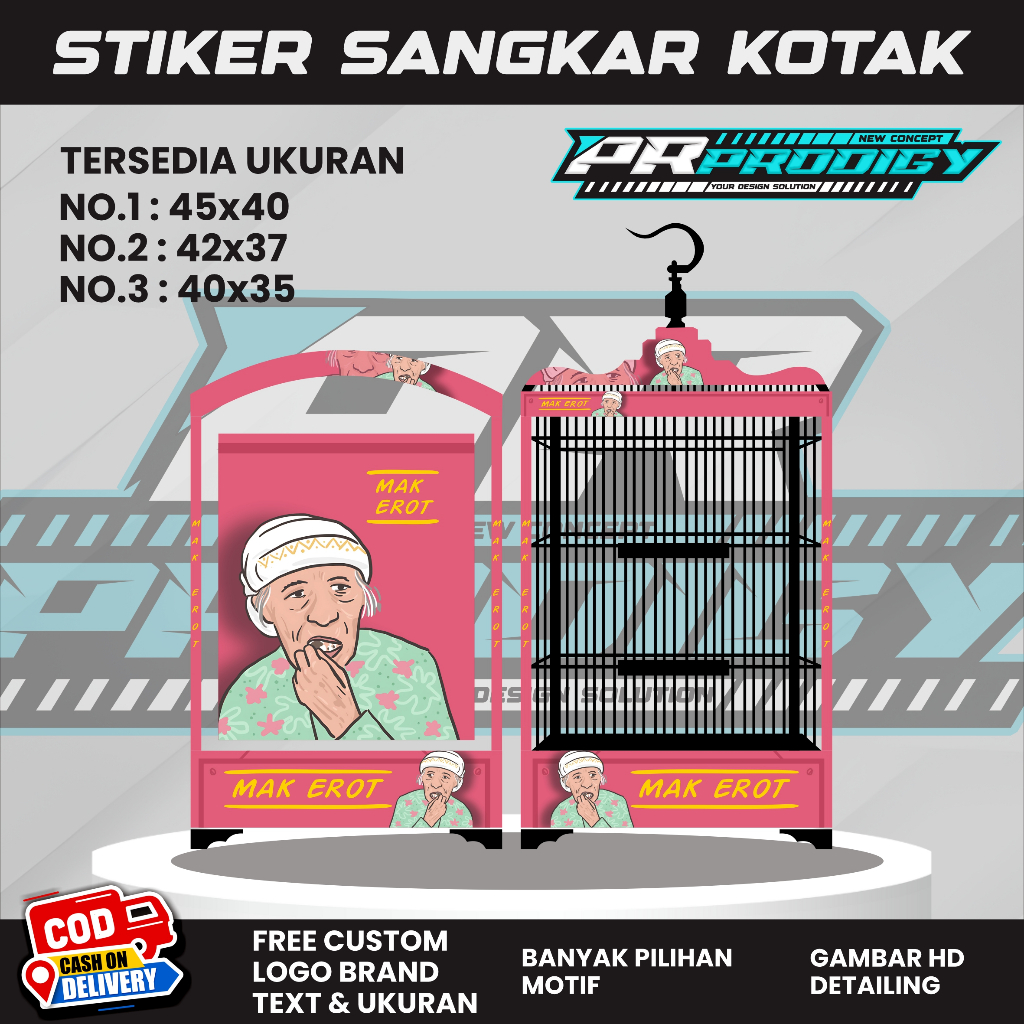 Stiker Decal MAK EROT Sangkar Burung / Sangkar Koper / Sangkar Kosan