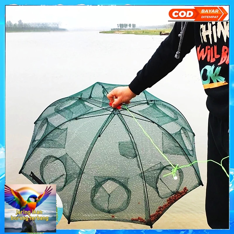 WHALE Perangkap Ikan Bubu Payung Multi Hole (4 Lubang-24 Lubang) /bubu payung 8 lubang