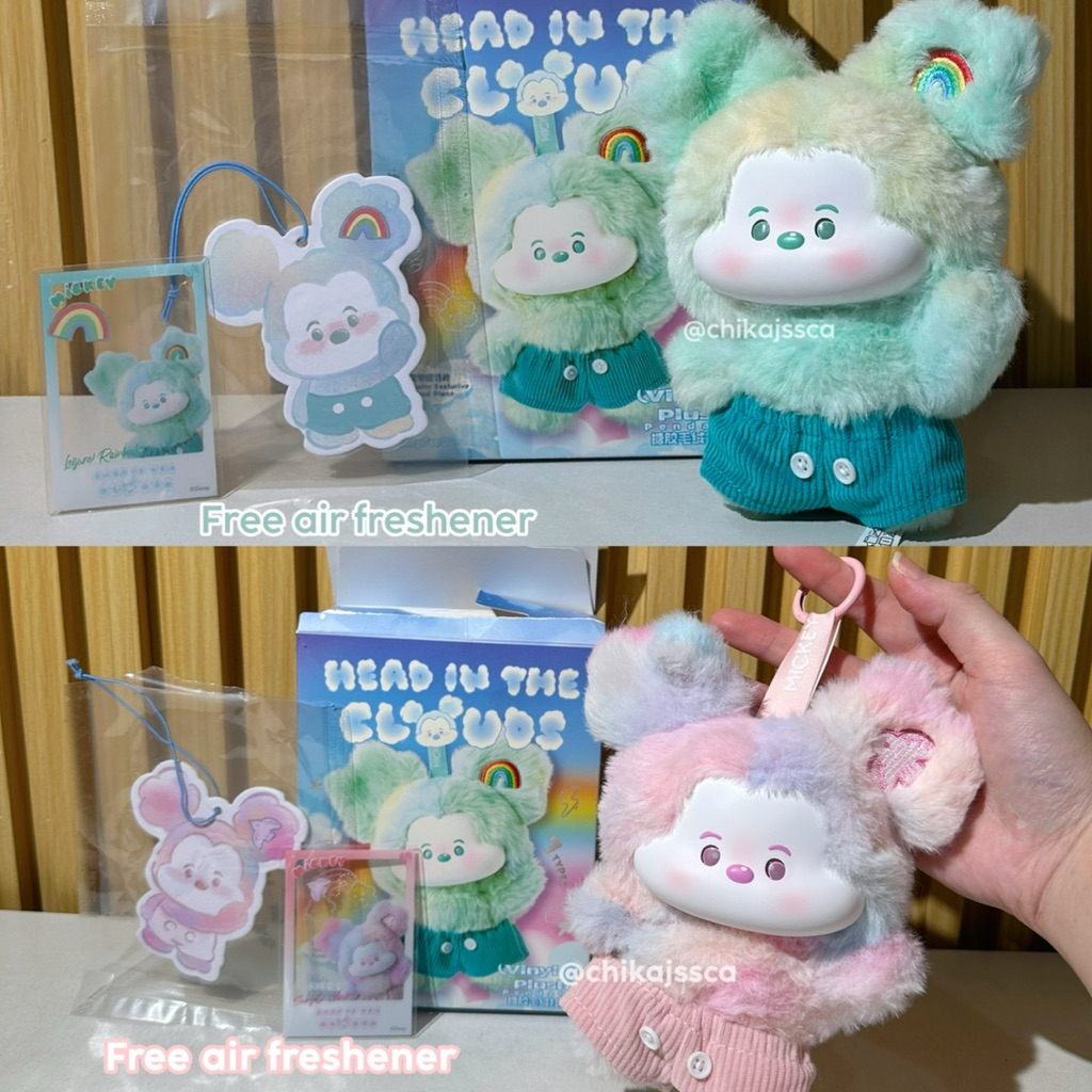 (Original & NEW ) MINISO x Mickey Head in the Clouds Blind Box Vinyl Plush Bag Charm / Leisure Rainb