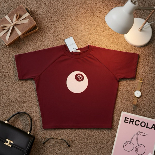 ERCOLA - Crop Top Baby tee 8 Ball Pool
