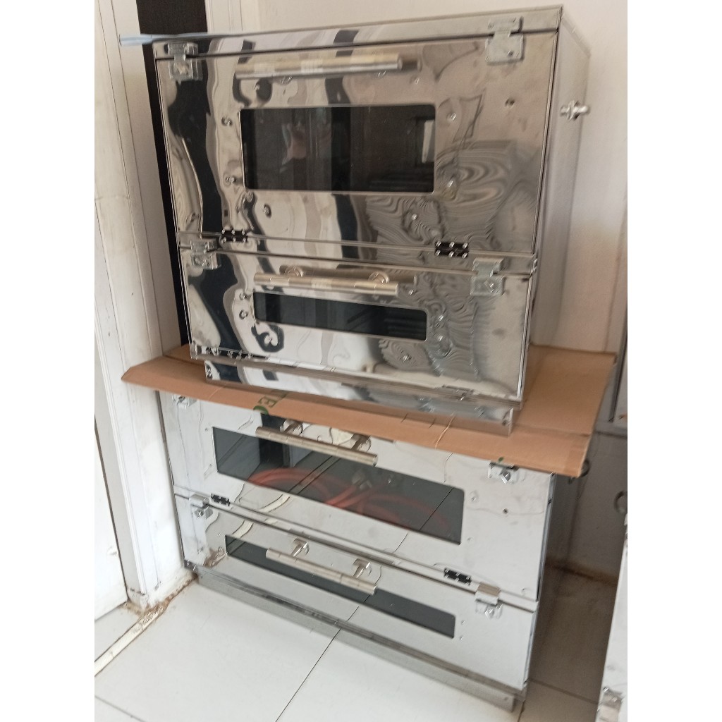 OVEN GAS STAINLESS 60cm 1 PINTU 60x40x50cm TEBAL + Loyang 2 dan Termometer