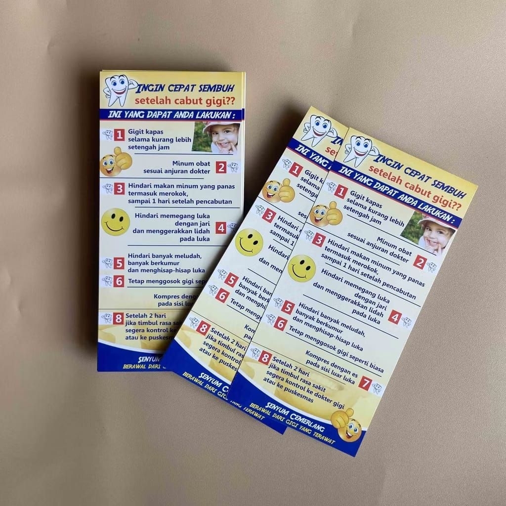 Flyer Instruksi Setelah Pencabutan Gigi, Petunjuk Setelah cabut Gigi