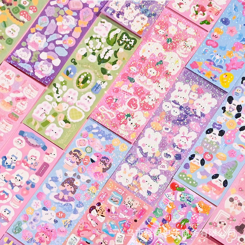 

Sticker Glossy Besar 6X15CM Isi 100 Lembar Stiker DIY Pack Dekor Photocard