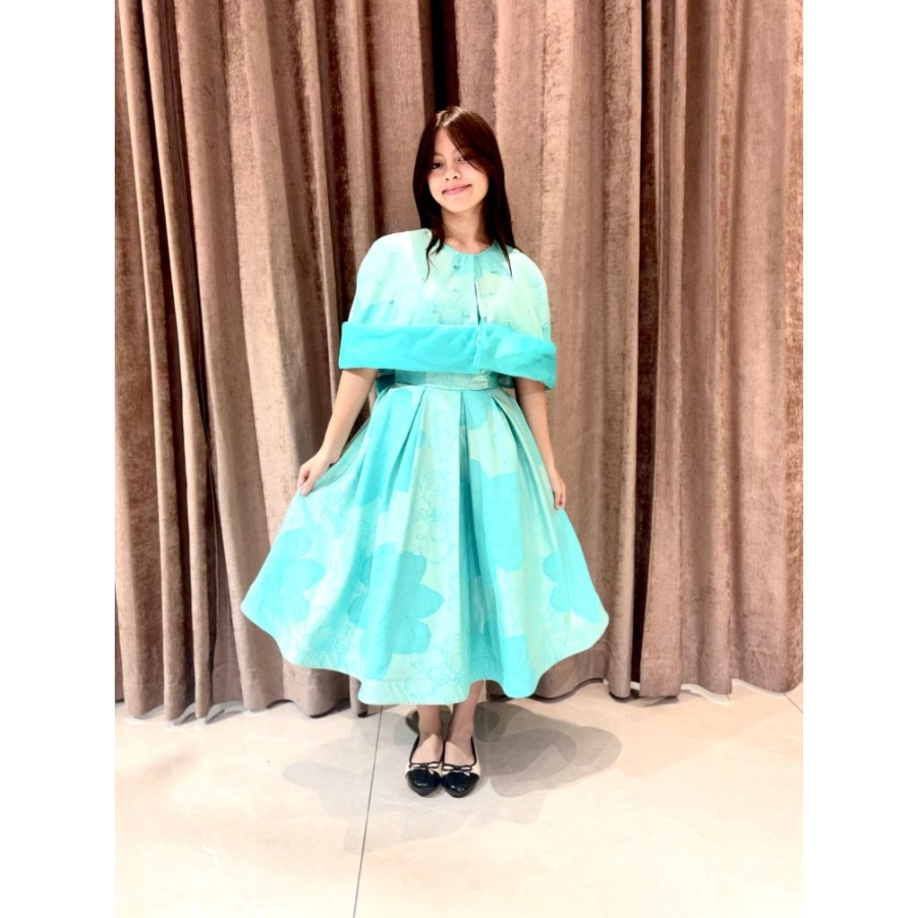 Gaun Jacquard Jamur LP 1578 warna hijau tosca